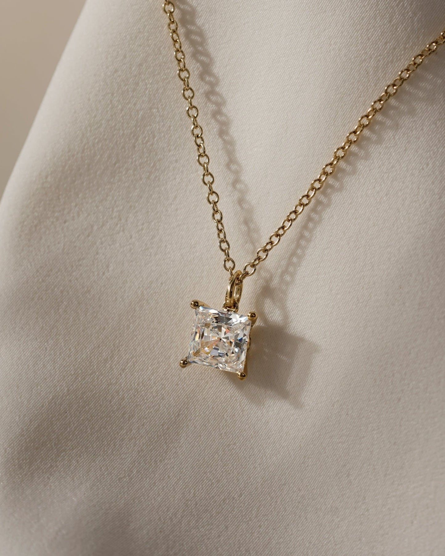 Diamonbliss Lab-Grown Diamond 1.0 cttw Princess Solitaire Necklace