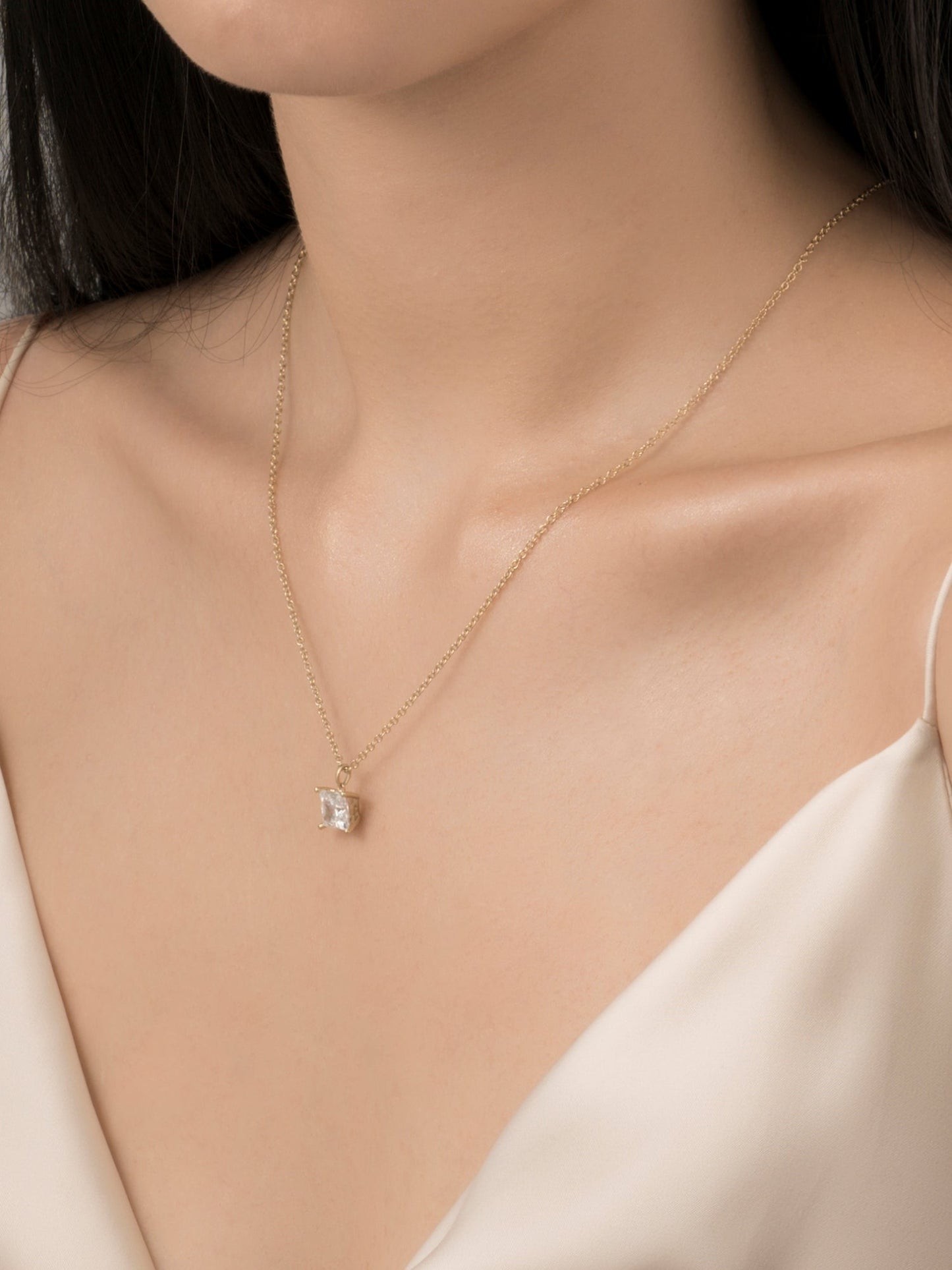 Diamonbliss Lab-Grown Diamond 1.0 cttw Princess Solitaire Necklace