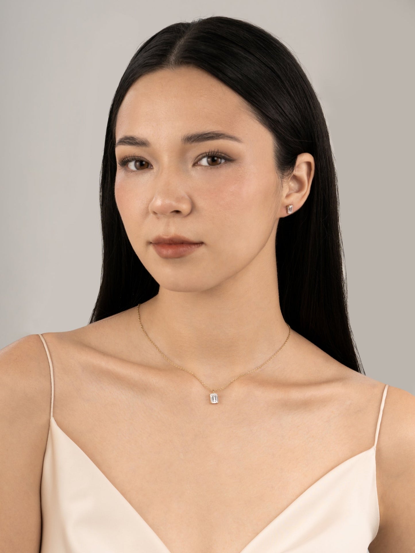 Diamonbliss Lab-Grown Diamond 1.0 cttw Emerald Solitaire Necklace