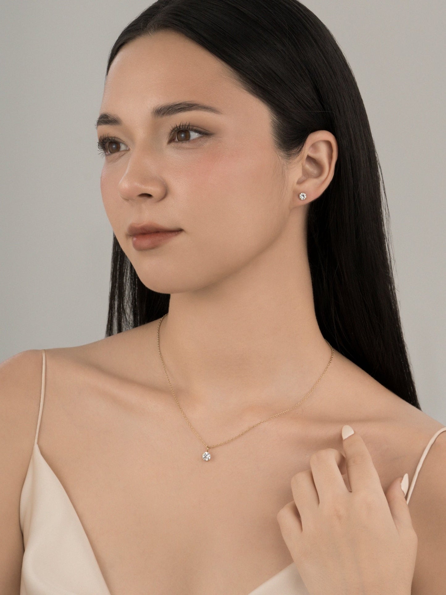 Diamonbliss Lab-Grown Diamond 0.5 cttw Round Solitaire Necklace