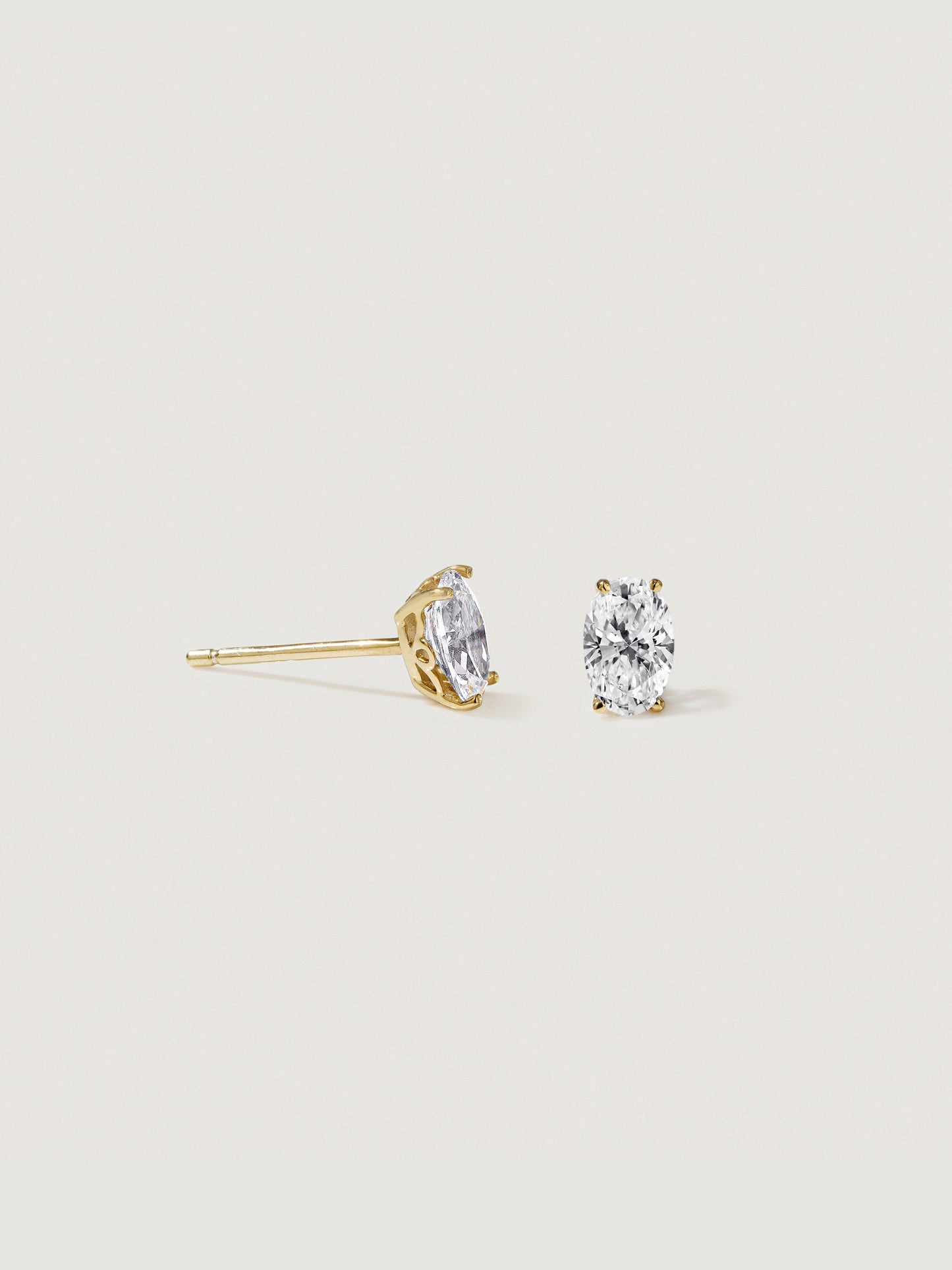 Diamonbliss Lab-Grown Diamond 1.0 cttw Oval Solitaire Earrings