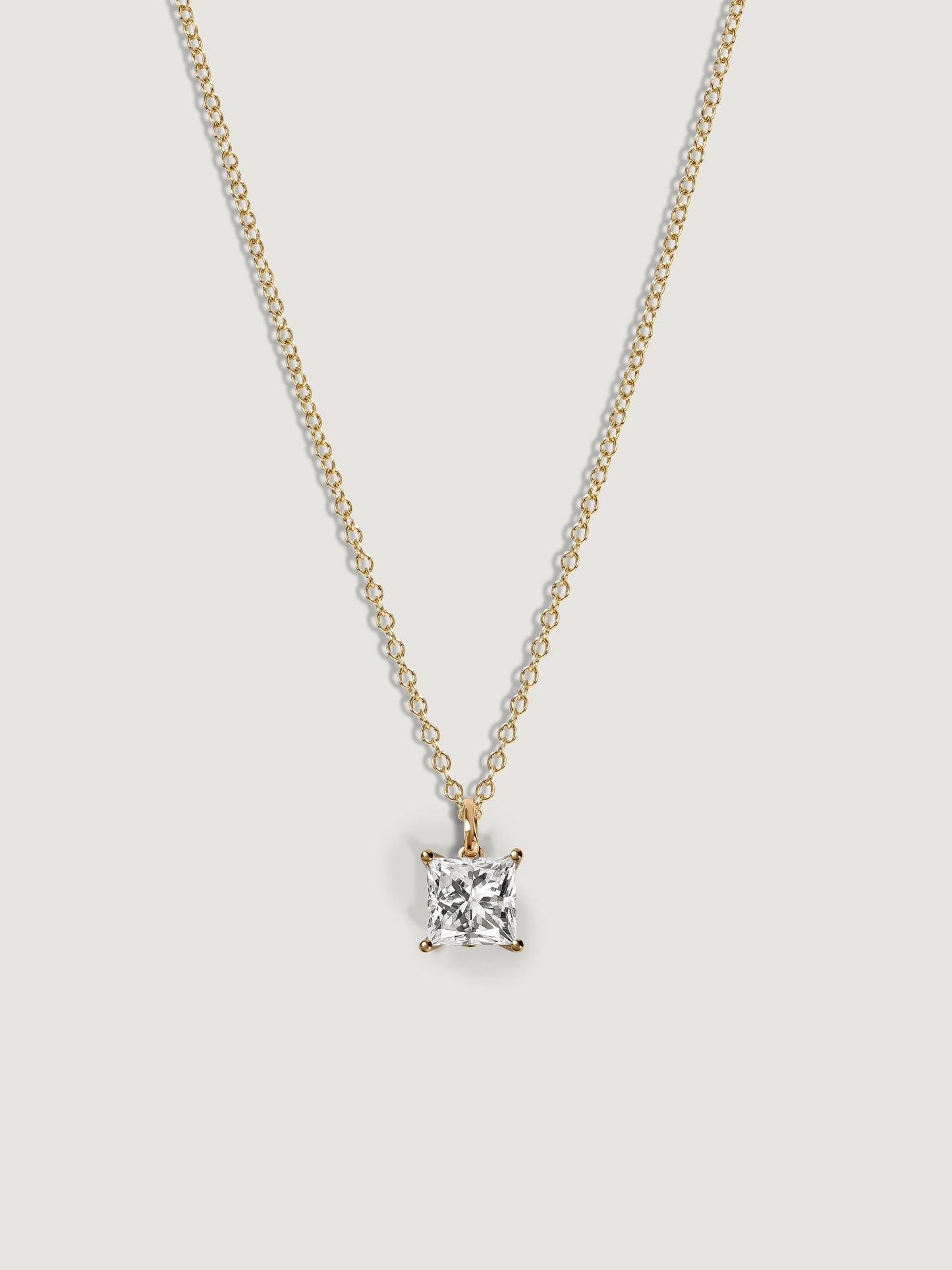 Diamonbliss Lab-Grown Diamond 1.0 cttw Princess Solitaire Necklace